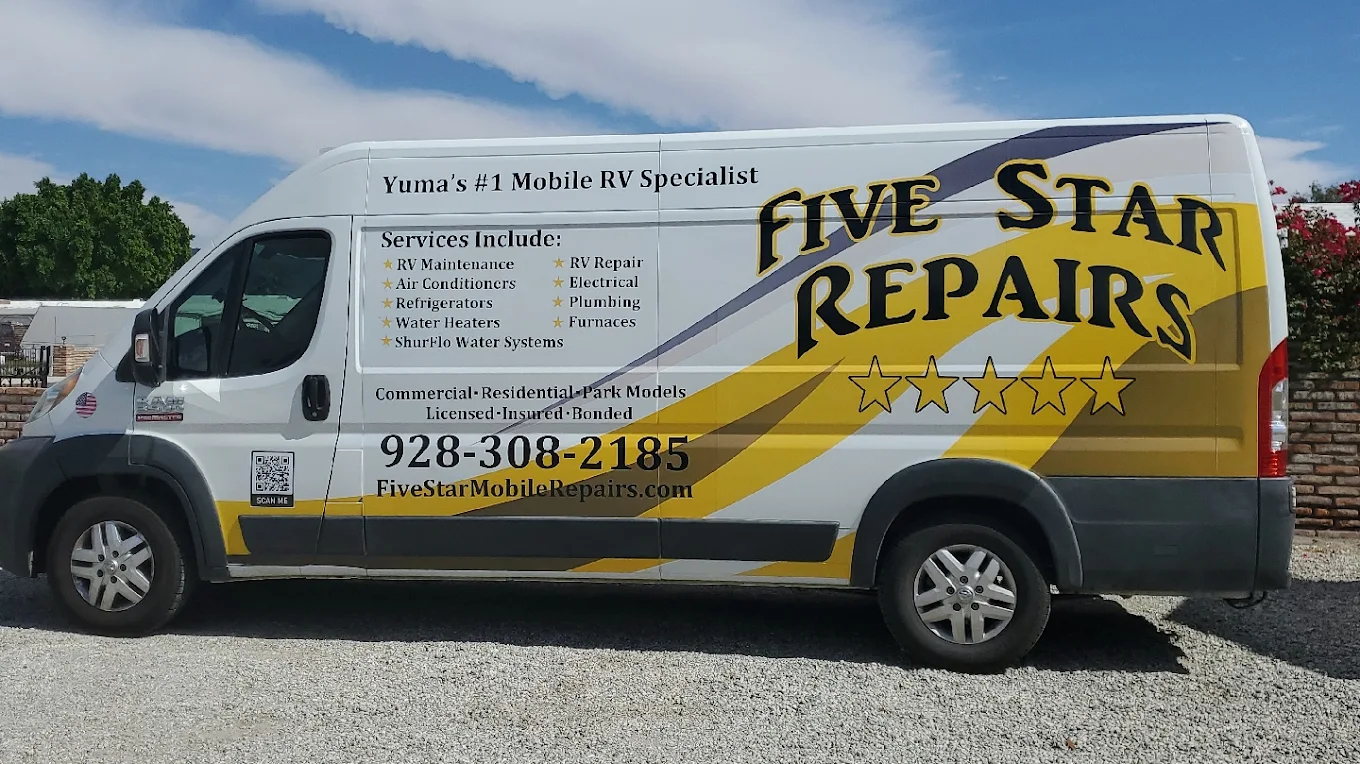 Five Star Repairs branded mobile service van